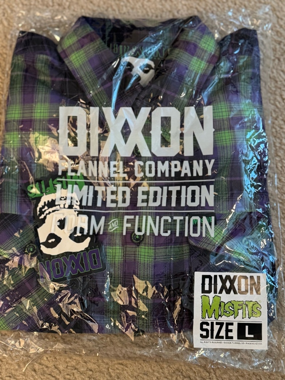 Dixxon Flannel MISFITS collab flannel size Large
